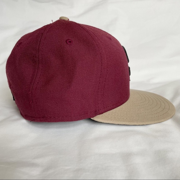 San Diego Maroon Tan 59Fifty New Era Wool Fitted Baseball Cap Hat 7 3/8 - Picture 5 of 6